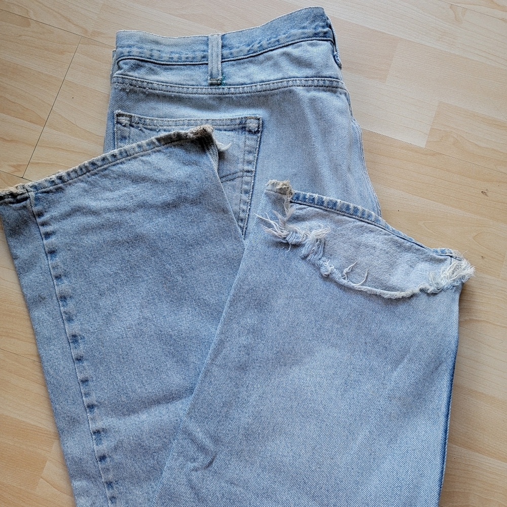 Carhartt Light Wash Vintage 90's Denim Jeans Destructed 44 X 30 - Picture 3 of 16